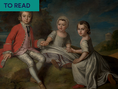 Painting by William Hoare of Bath depicting 2nd Duke of Newcastle's three children
