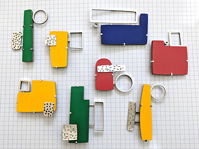 An image of primary-coloured abstract jewellery